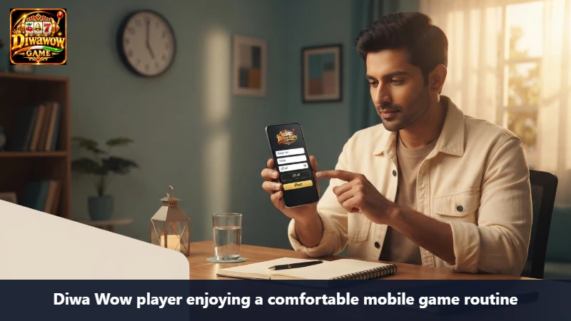 Diwa Wow player enjoying a comfortable mobile game routine